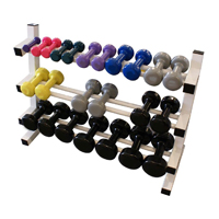 3 Tier Vinyl Dumbbell Rack - Silver or Black